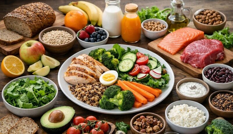 Alimentos habituales en una dieta balanceada para la salud masculina
